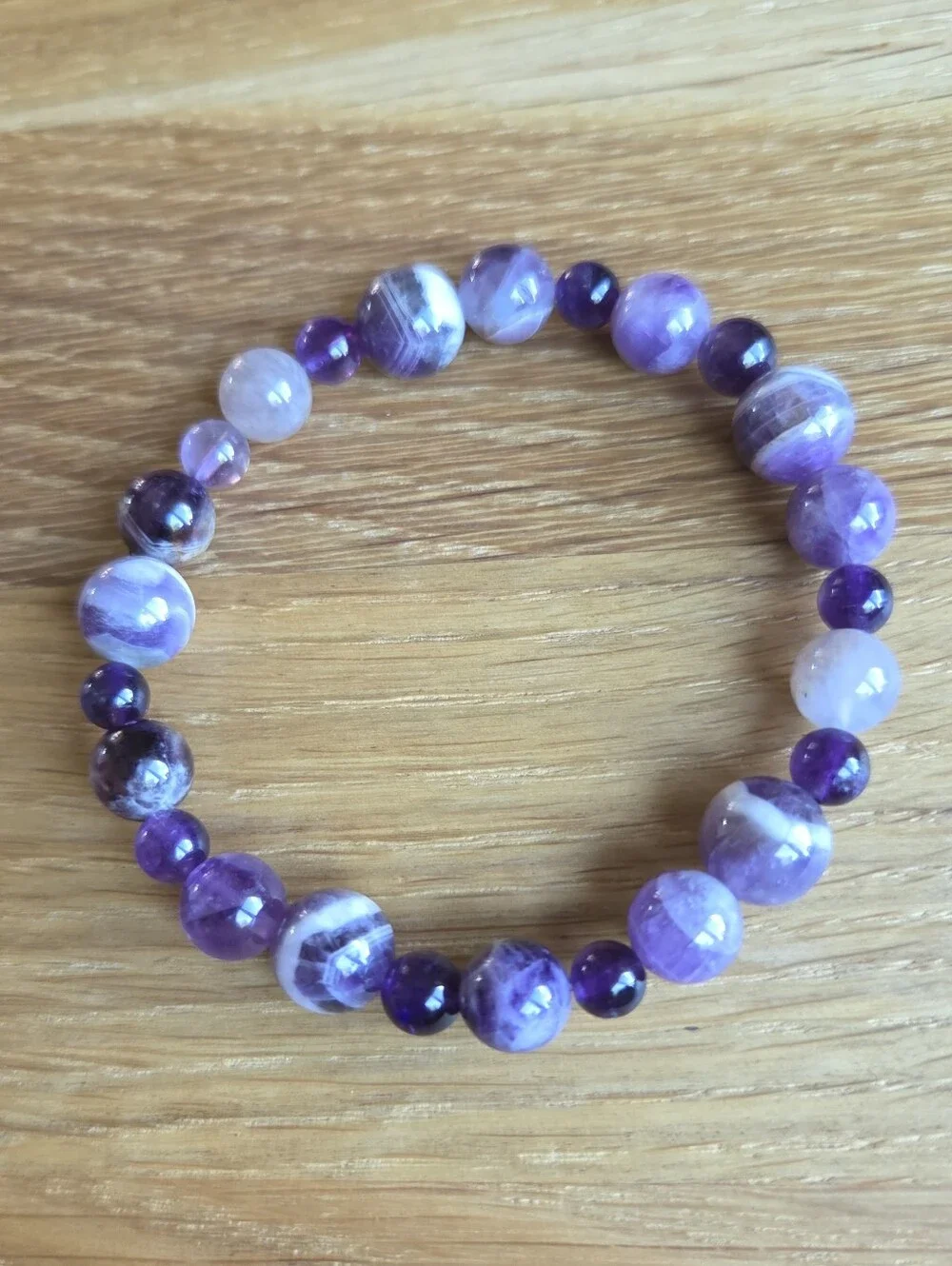 Amethyst Beaded Stretch Bracelet | Handmade